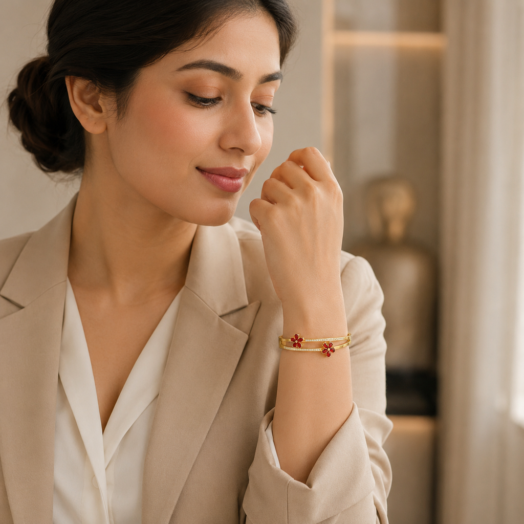 Flower Motif Bangle