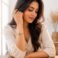 Gold Turtle Opal Open Cuff Bangle for Women