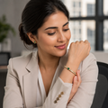 Gold-Plated Square Emerald Green Crystal Bangle