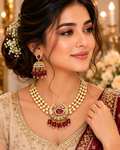 Traditional Peacock Pearl Necklace Set with Jhumka Earrings
