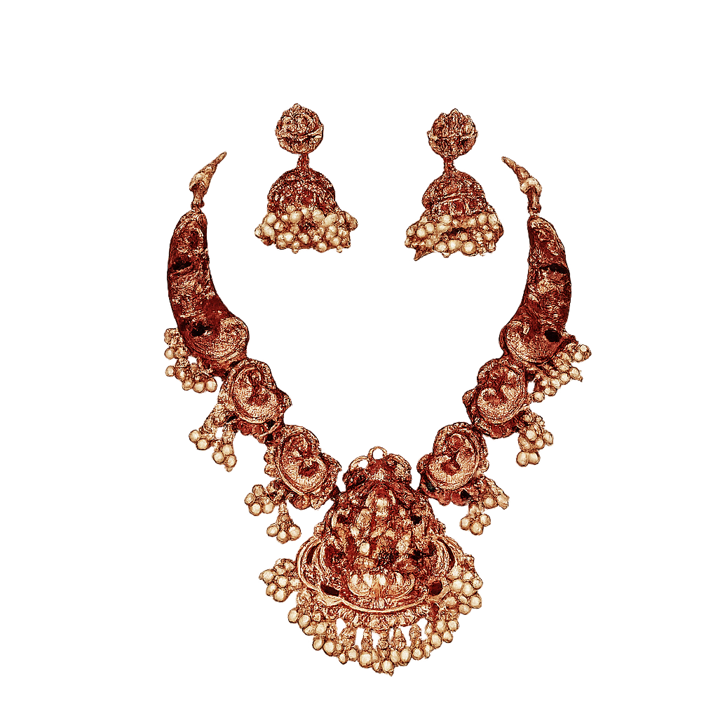 Lakshmi Goddess Temple Traditional Necklace Set
