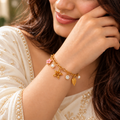 Bloom & Pearl Charm Anti-Tarnish Gold Bracelet