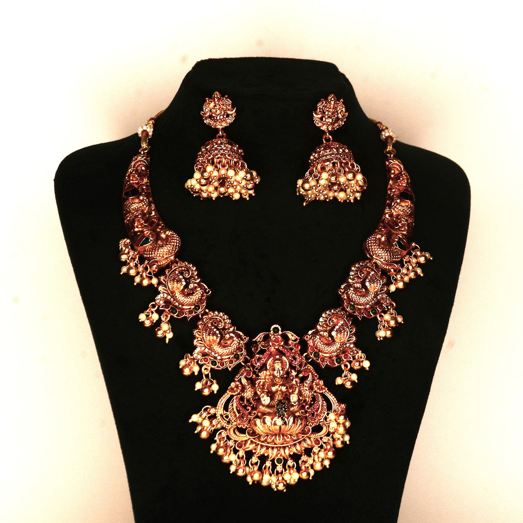 Lakshmi Goddess Temple Traditional Necklace Set