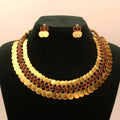 Vintage Ruby Coin Traditional Necklace Set