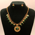 Emerald Leaf Heritage Pendant Necklace Set